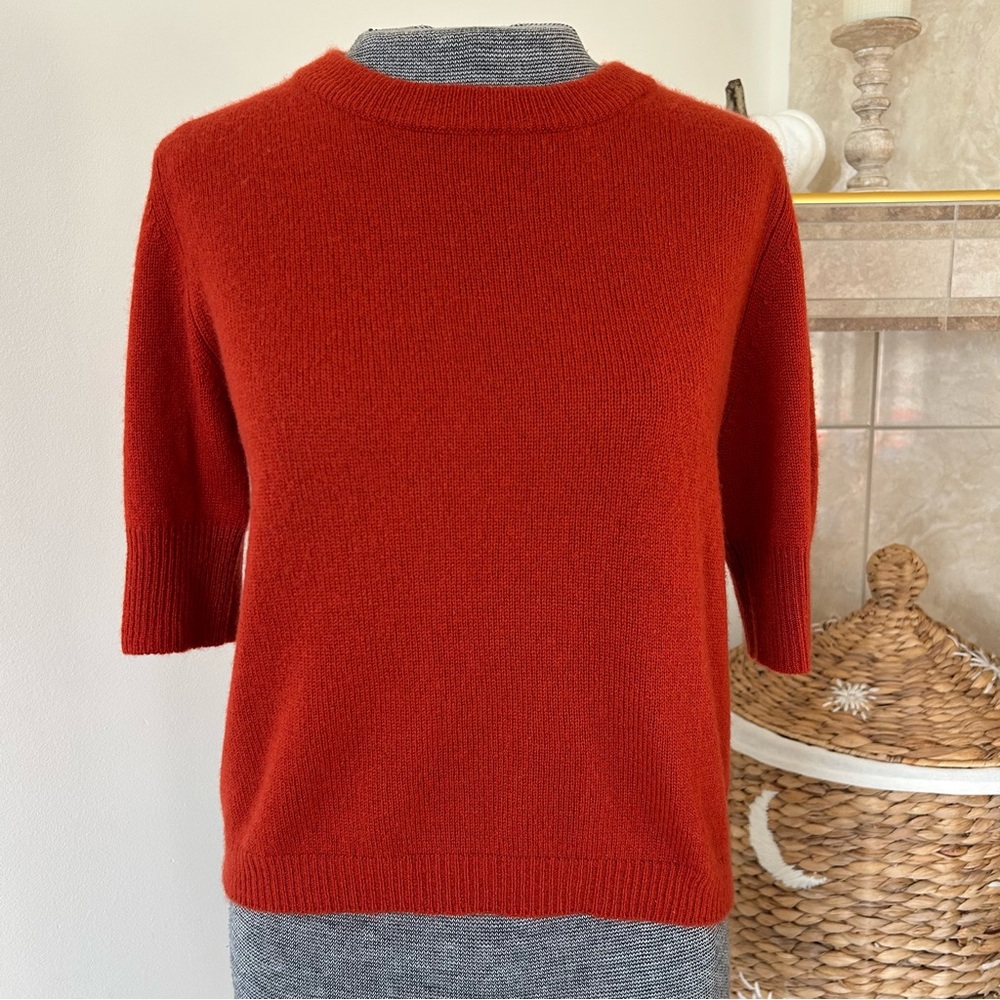 W. Cashmere 100% Cashmere Top Sz S Burnt Orange